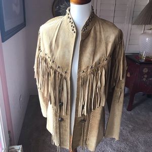 Leather fringe jacket